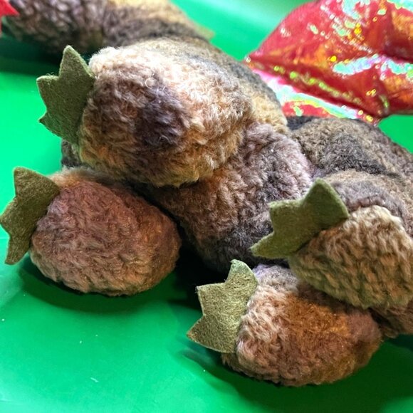 Ty Beanie Baby Scorch dragon 1998 brown plush red iridescent wings PVC PE - Picture 9 of 10